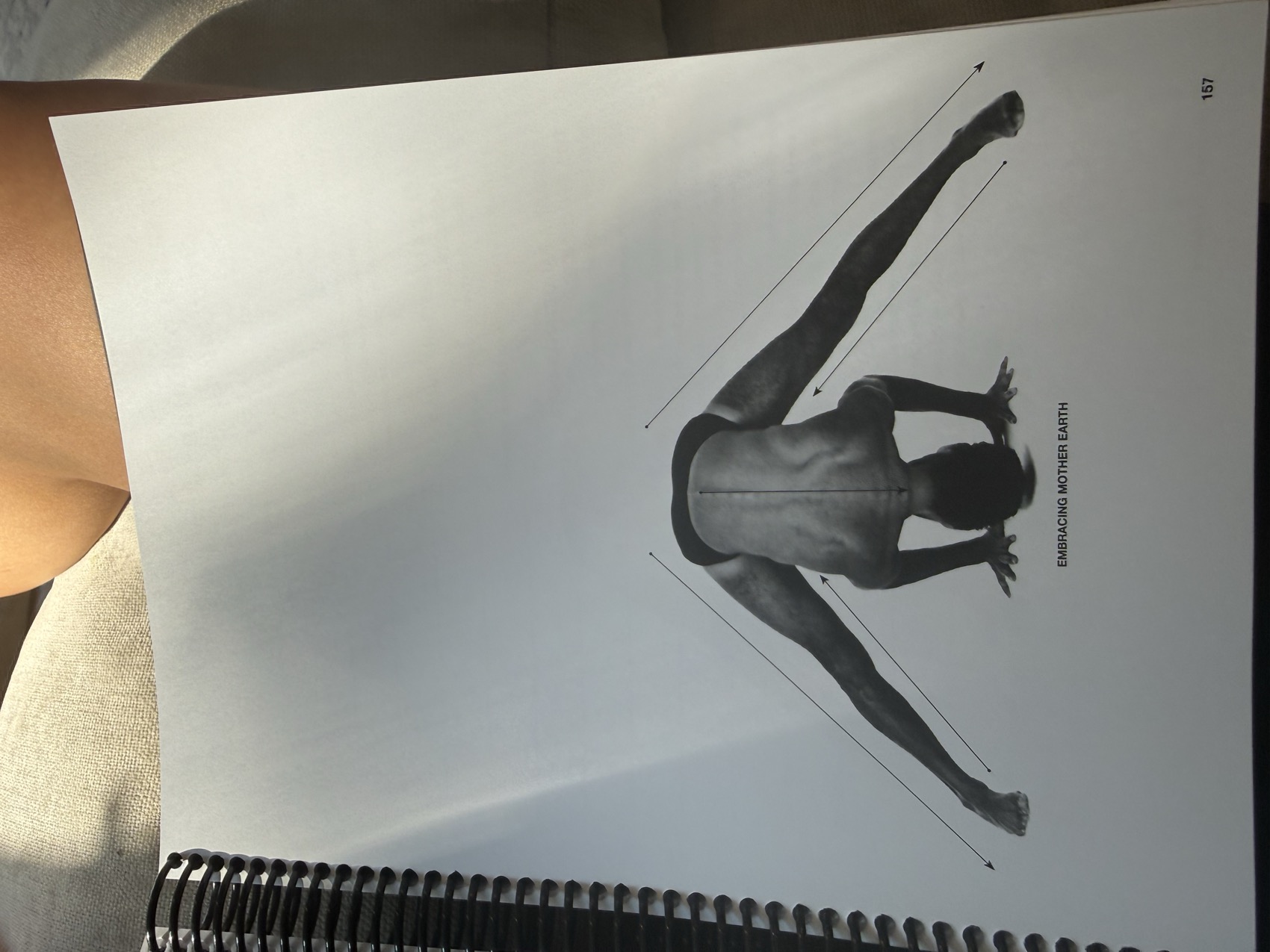 feet spread intense stretch pose